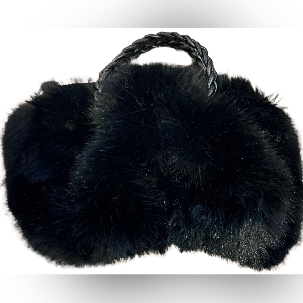 Faux Fur Puff Purse with Braided straps